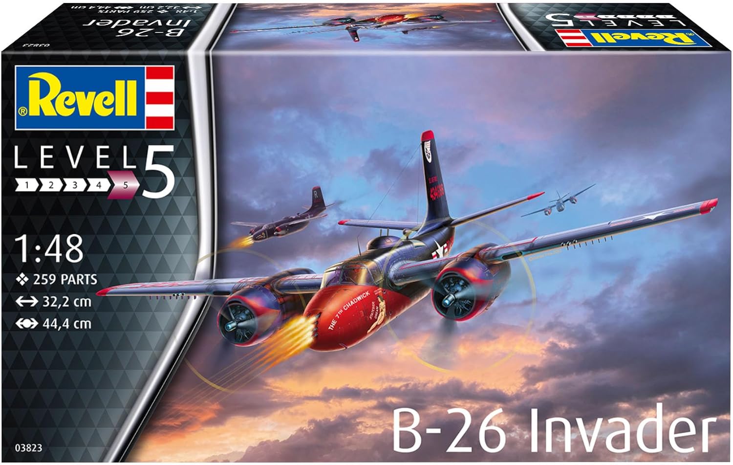 Revell 03823 B-26C Invader 148 Kit de modelo de plástico sin construirsin pintar a escala 148