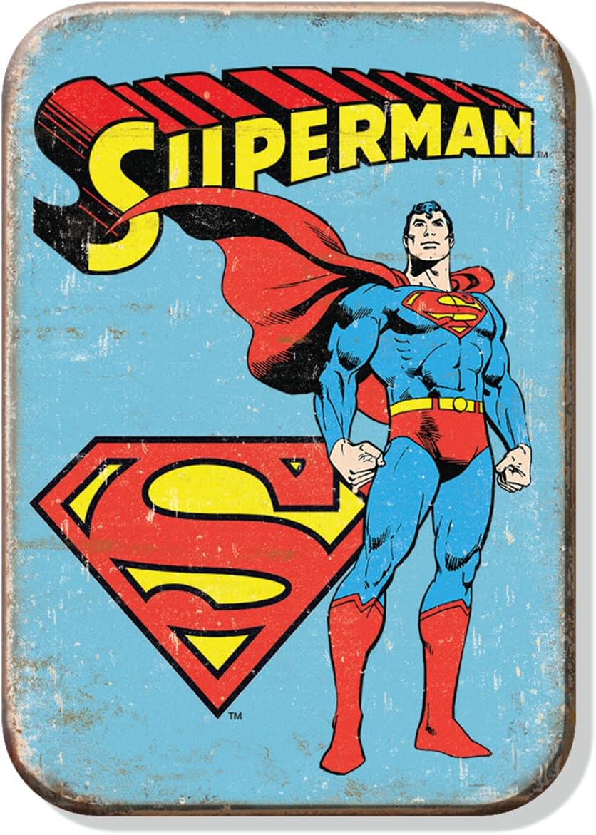 Desperate Enterprises Superman – Imán retro para refrigerador, divertidos imanes para oficina, hogar y escuela, fabricado en los Estados Unidos