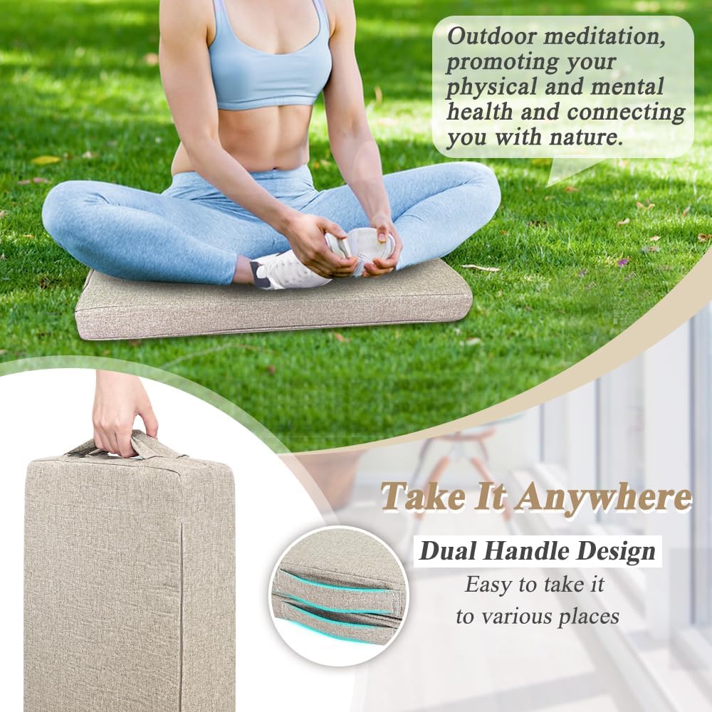 Cojín de suelo de meditación para yoga para adultos, almohadas cuadradas para sentarse, cojín grande de meditación, almohadas de yoga para sentarse
