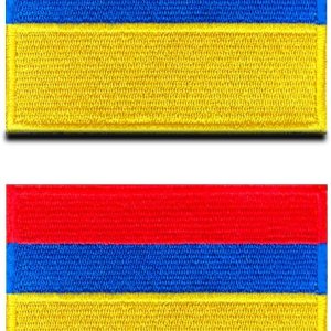 Paquete de 2 parches bordados con la bandera de la República de Colombia, uniforme militar nacional para planchar con emblema de 3.5 x 2.5 pulgadas Paquete de 2 parches bordados con la bandera de la República de Colombia, uniforme militar nacional para planchar con emblema de 3.5 x 2.5 pulgadas