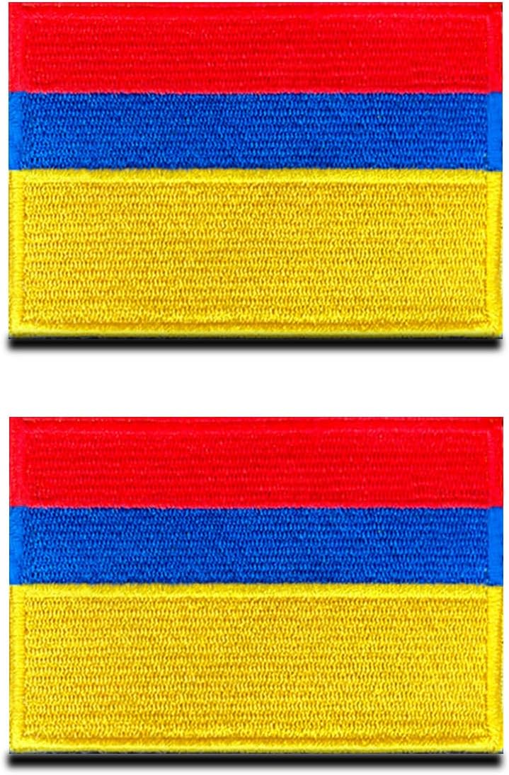 Paquete de 2 parches bordados con la bandera de la República de Colombia, uniforme militar nacional para planchar con emblema de 3.5 x 2.5 pulgadas