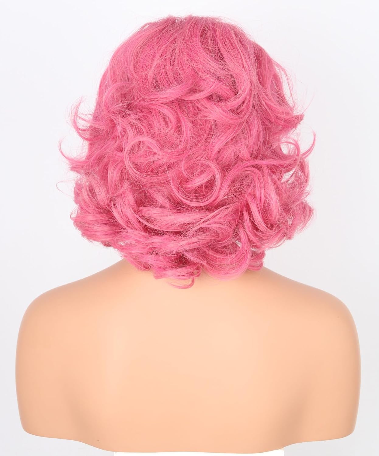 Peluca Frenchy de los años 50, peluca rizada estilo Bob, peluca corta rosa para mujer, peluca de disfraz de Halloween