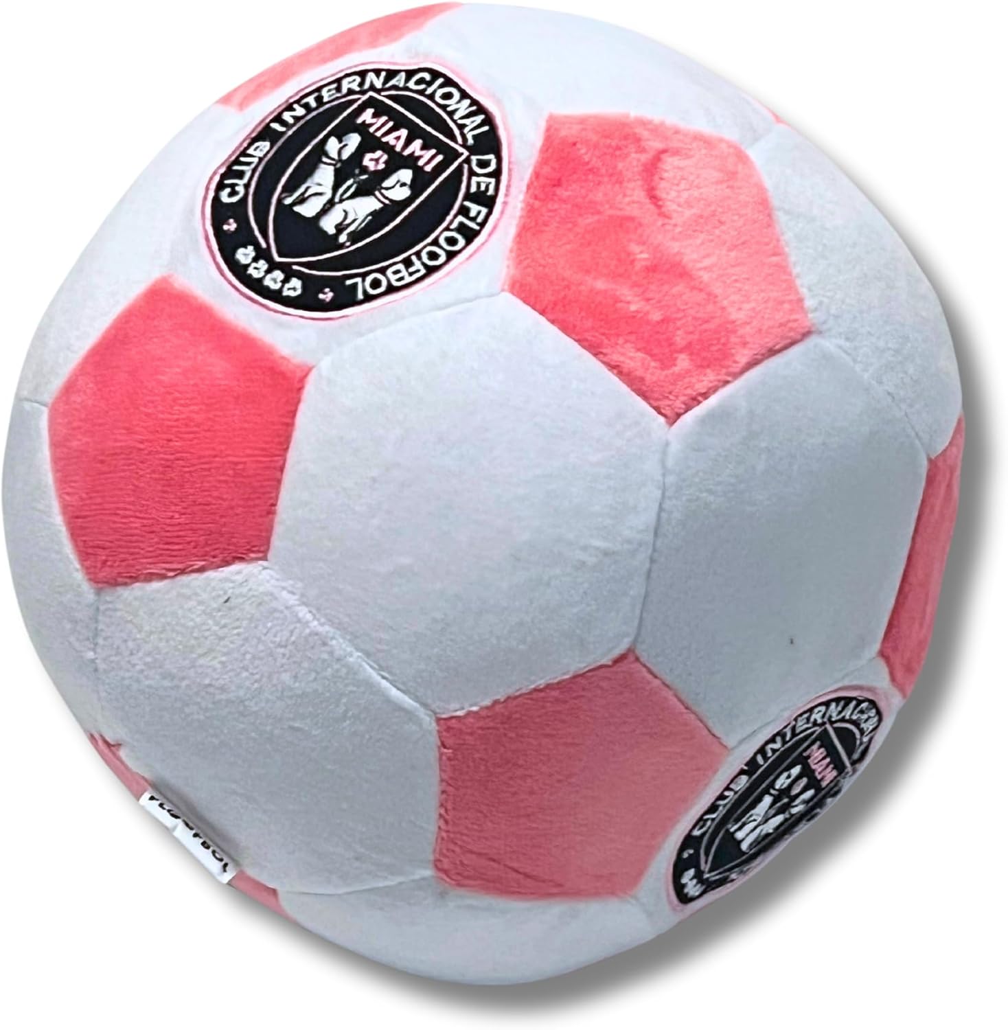 Floofbol Miami – Pelota de fútbol de felpa para perros, juguete de felpa para razas pequeñas, medianas y grandes, juguete de felpa chirriante para