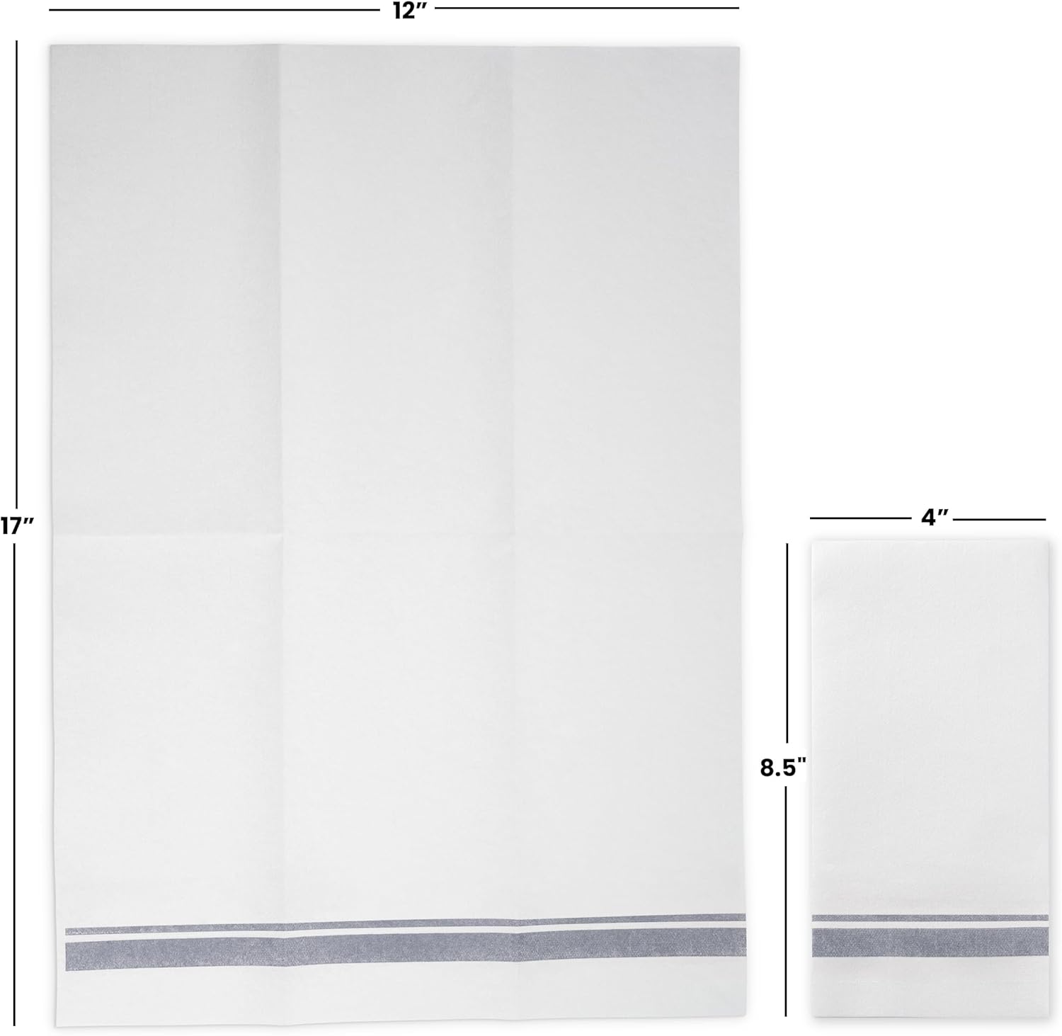 Servilletas desechables de lino con tacto de lino, toallas decorativas blancas para invitados, 12 x 17 pulgadas, servilletas de mano de línea
