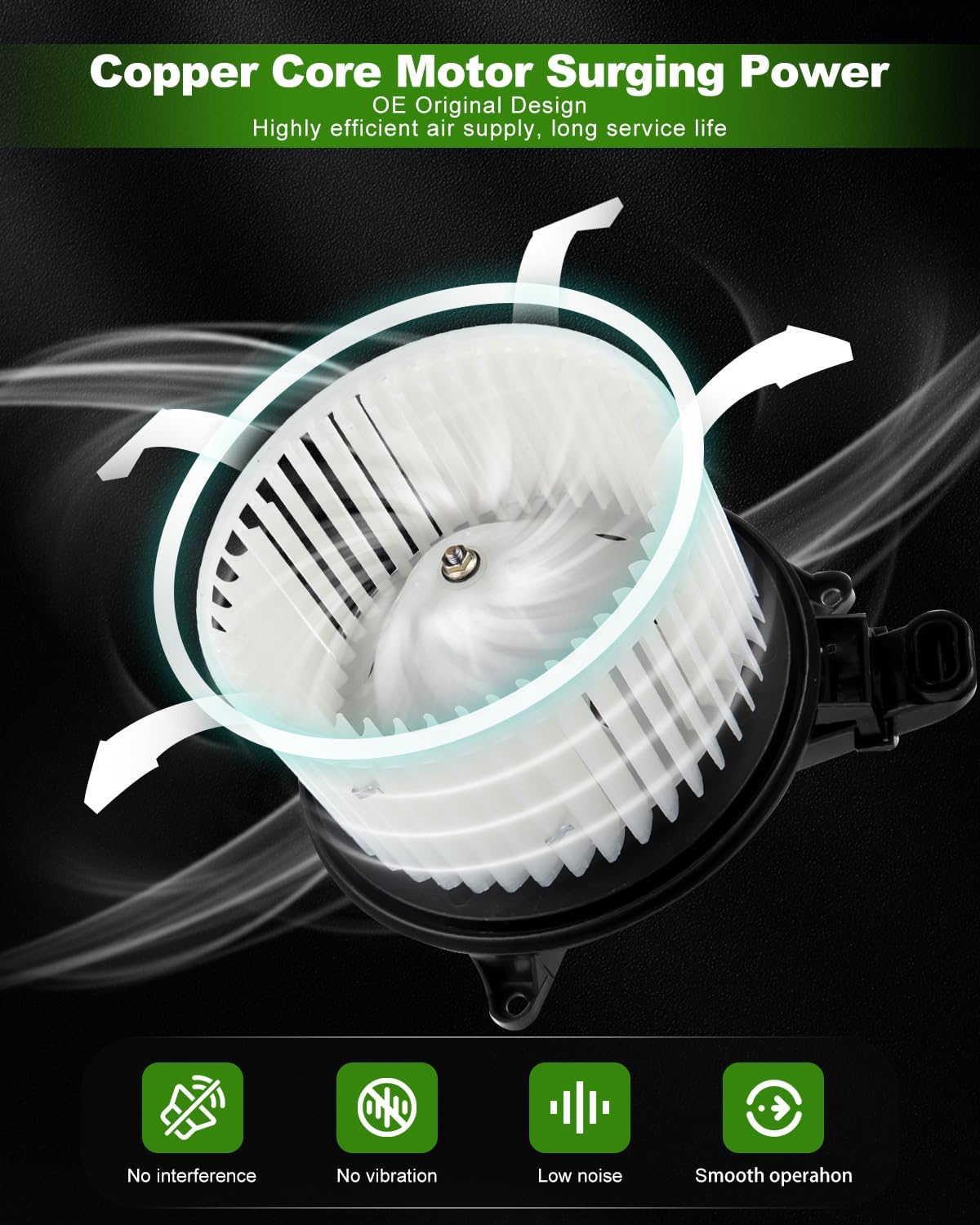 SCITOO Motor de soplador de calentador de plástico ABS para Ford con ventilador, motores de sopladores HVAC aptos para 2009-2014 para Ford
