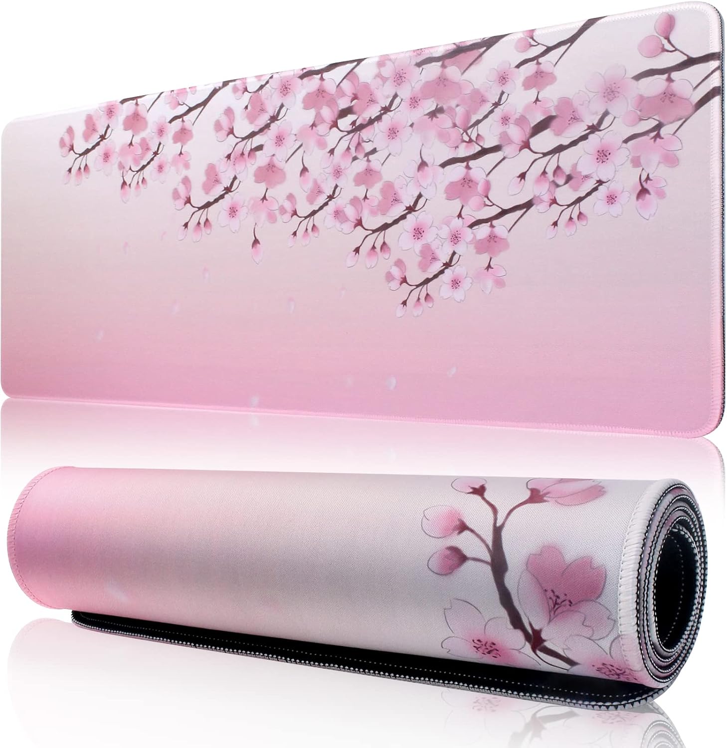 Alfombrilla grande de mouse para juegos de 11.8 x 23.6 pulgadas con borde cosido, base de goma antideslizante, lavable, resistente para computadoras