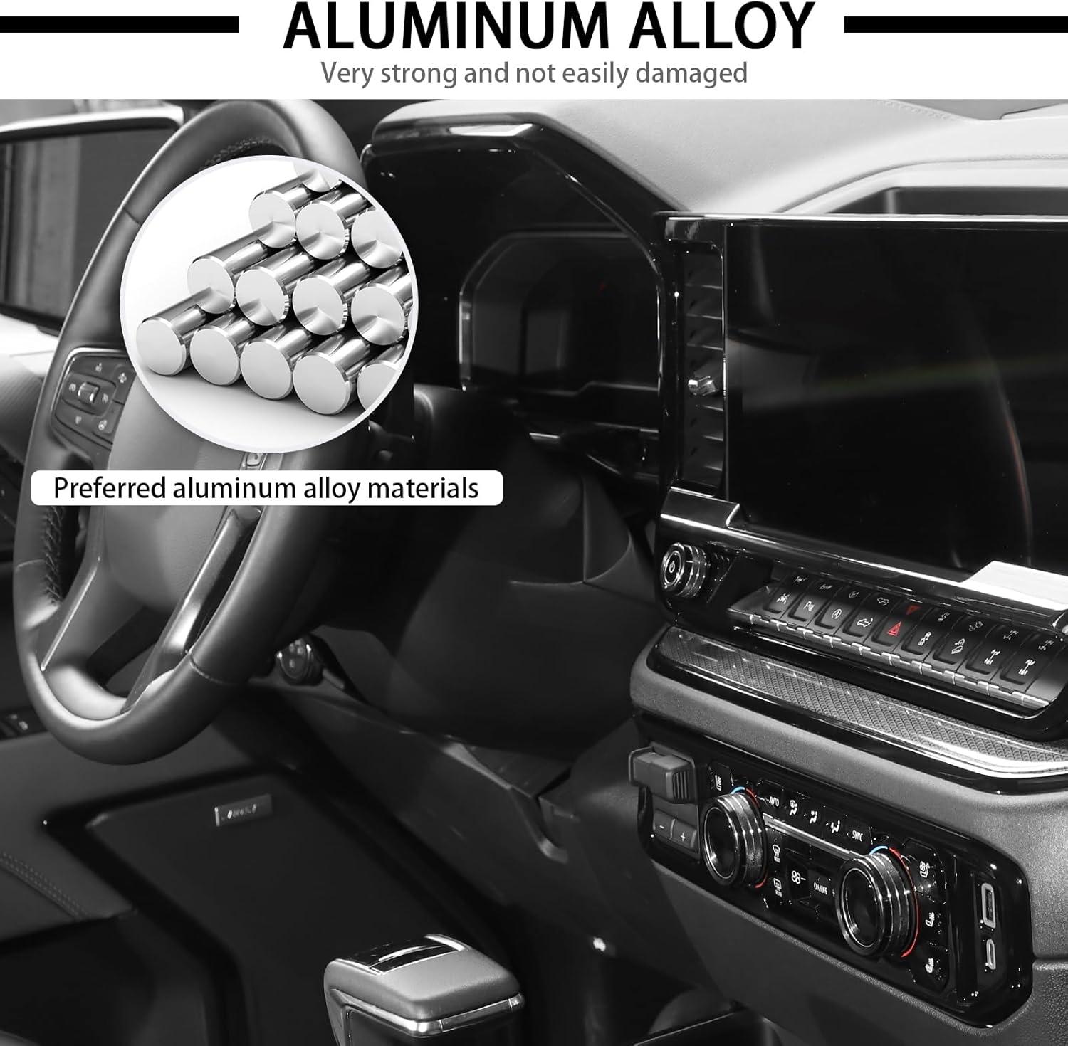 Voodonala Pomos de radio AC para interruptor de aire acondicionado, botón central de consola para interruptor de consola central, moldura para Chevy