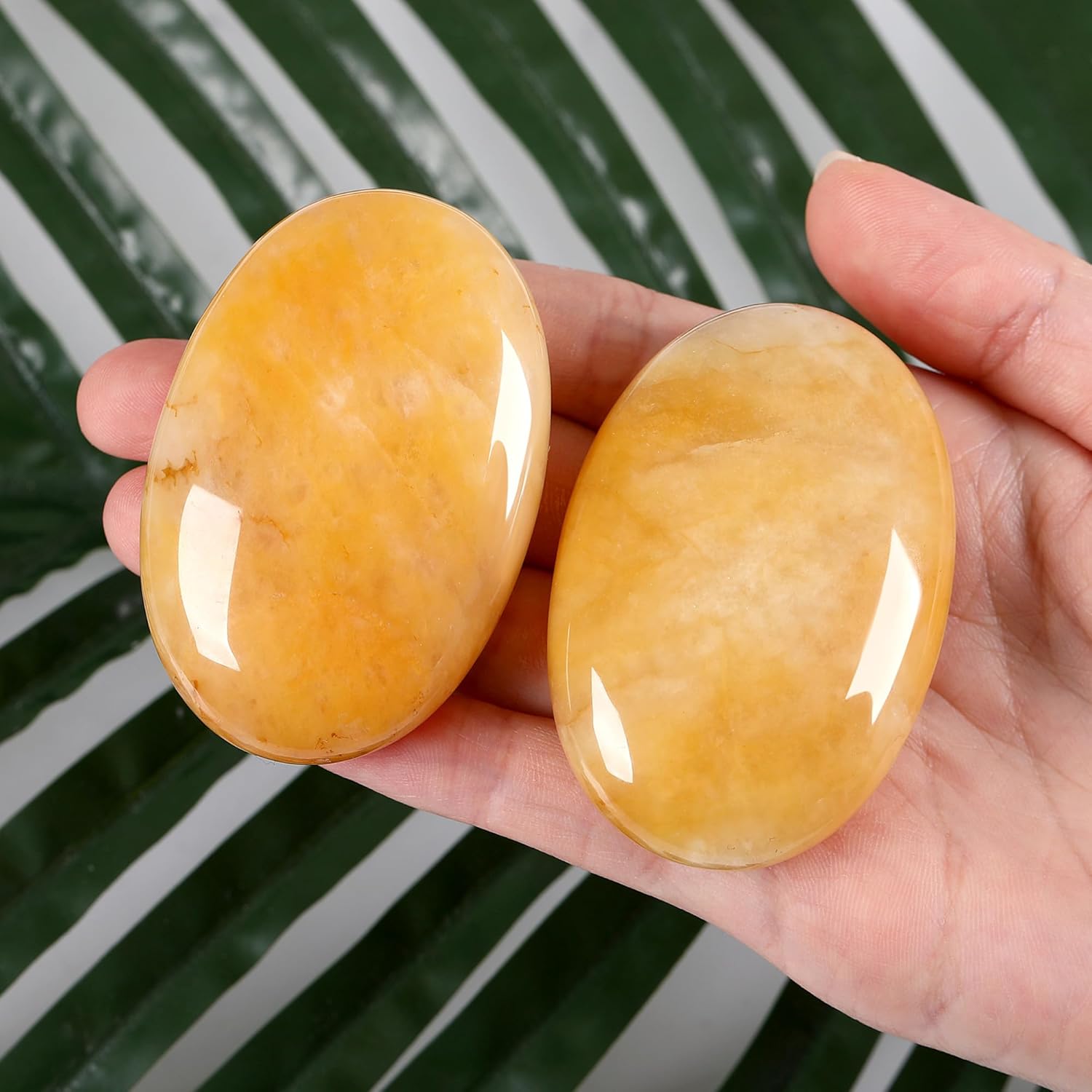 ZHIYUXI Cristales de jade amarillo de 2.4 pulgadas, piedras preciosas de cristales y piedras, decoración de cristal, terapia de equilibrio de