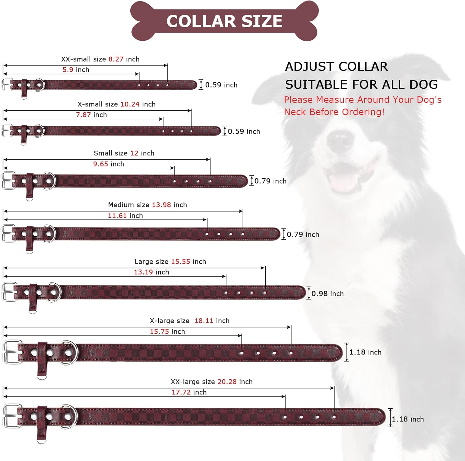 Collar de perro para perros pequeños, medianos y grandes, collares para mascotas, hembras y niños, collar de piel sintética con estampado a cuadros,
