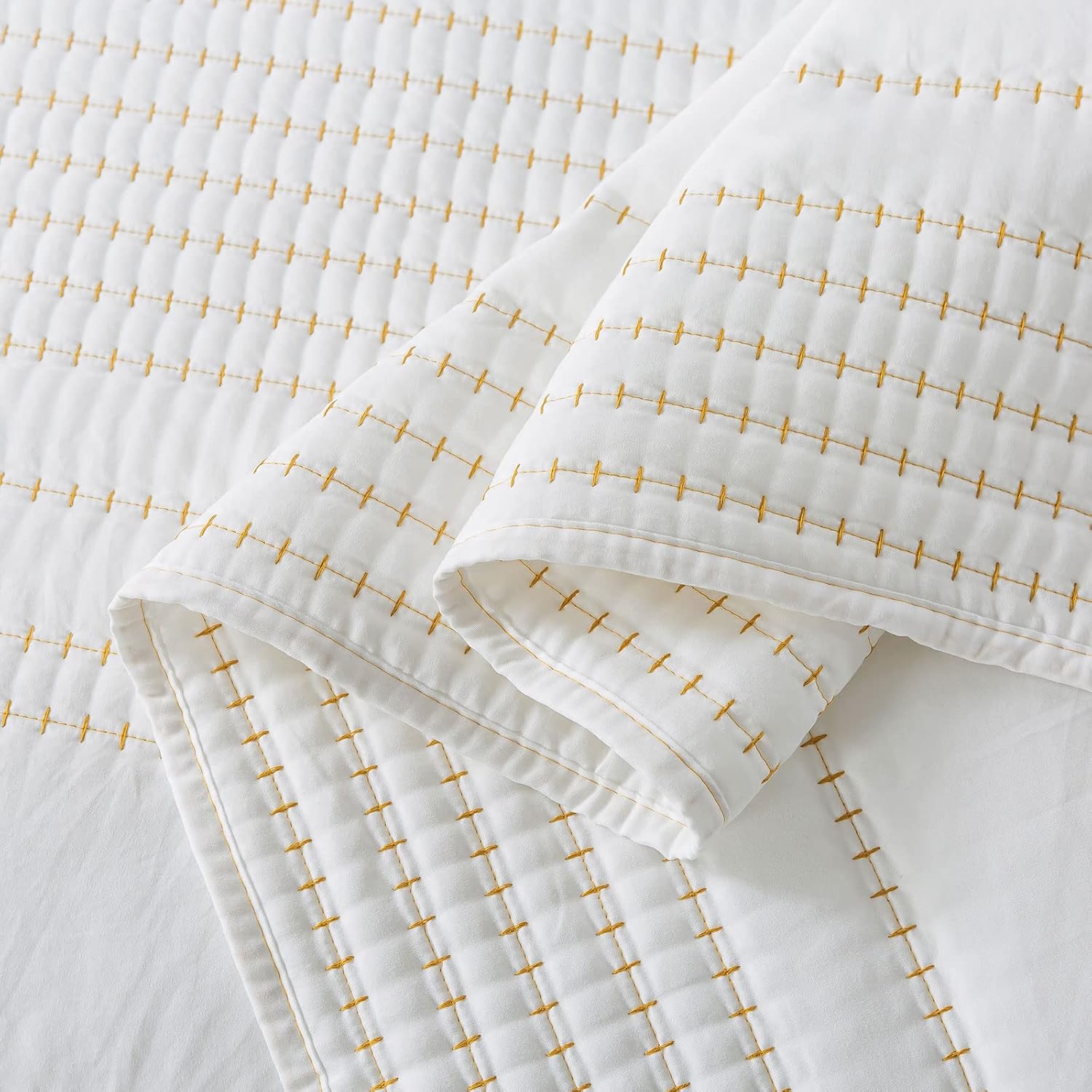 HIARUO Juego de ropa de cama tamaño King, colcha a rayas (104 x 90 pulgadas) con 2 fundas de almohada (20 x 36 pulgadas) para todas las estaciones,