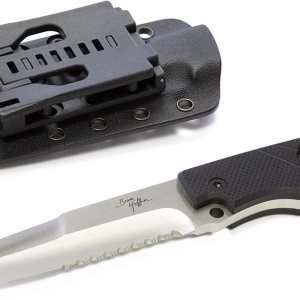 Hoffner – Cuchillo táctico de hoja fija de mano, hoja semidentada de 4-78 pulgadas, punta de lanza 440C, agarre G10, funda Kydex compatible con MOLLE Hoffner – Cuchillo táctico de hoja fija de mano, hoja semidentada de 4-78 pulgadas, punta de lanza 440C, agarre G10, funda Kydex compatible con MOLLE