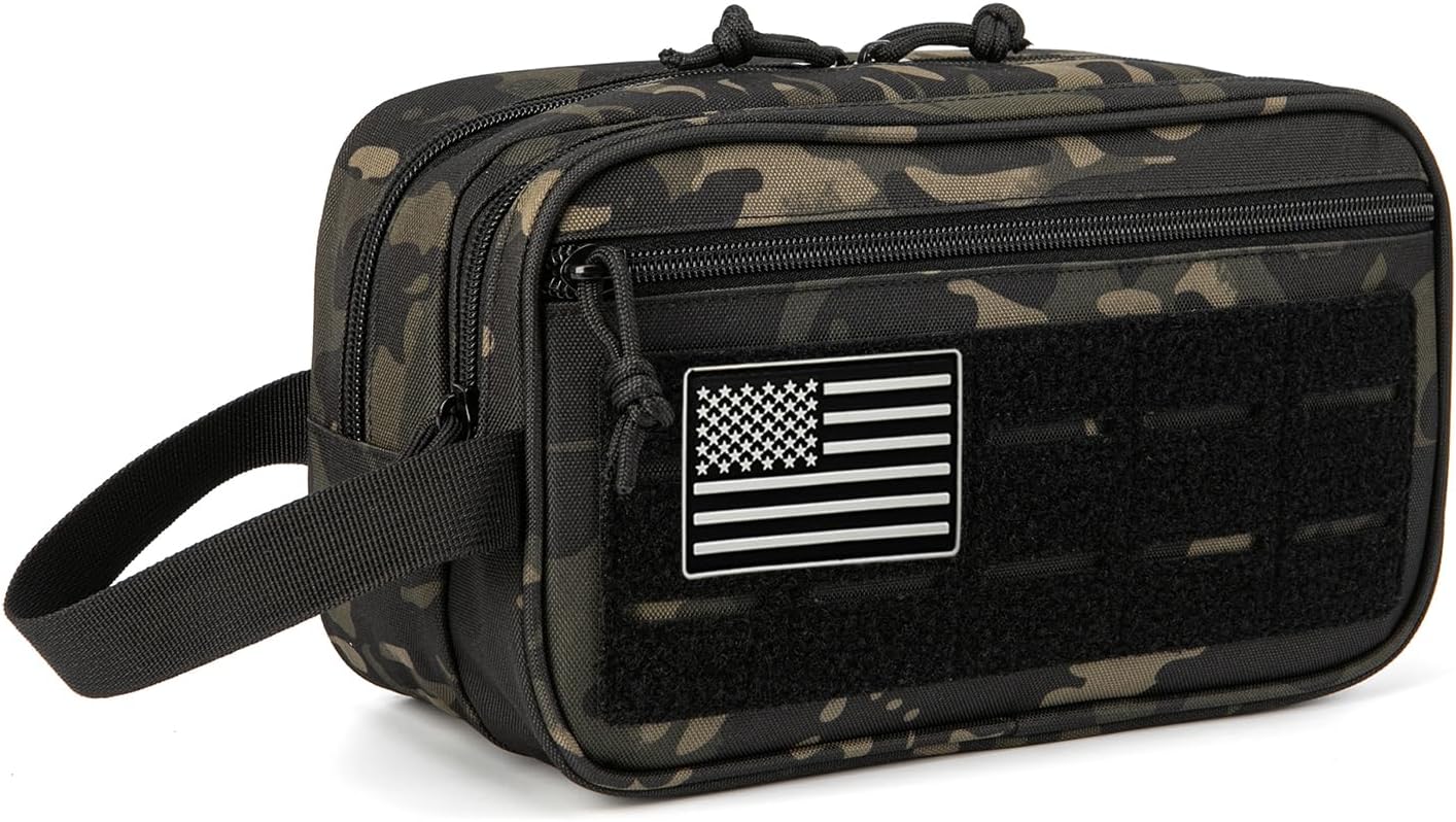 QT&QY Neceser táctico para hombre, bolsa de higiene EDC herramienta militar Molle bolsas pequeñas Dopp Kit de afeitado para hombre Bolsas de ducha