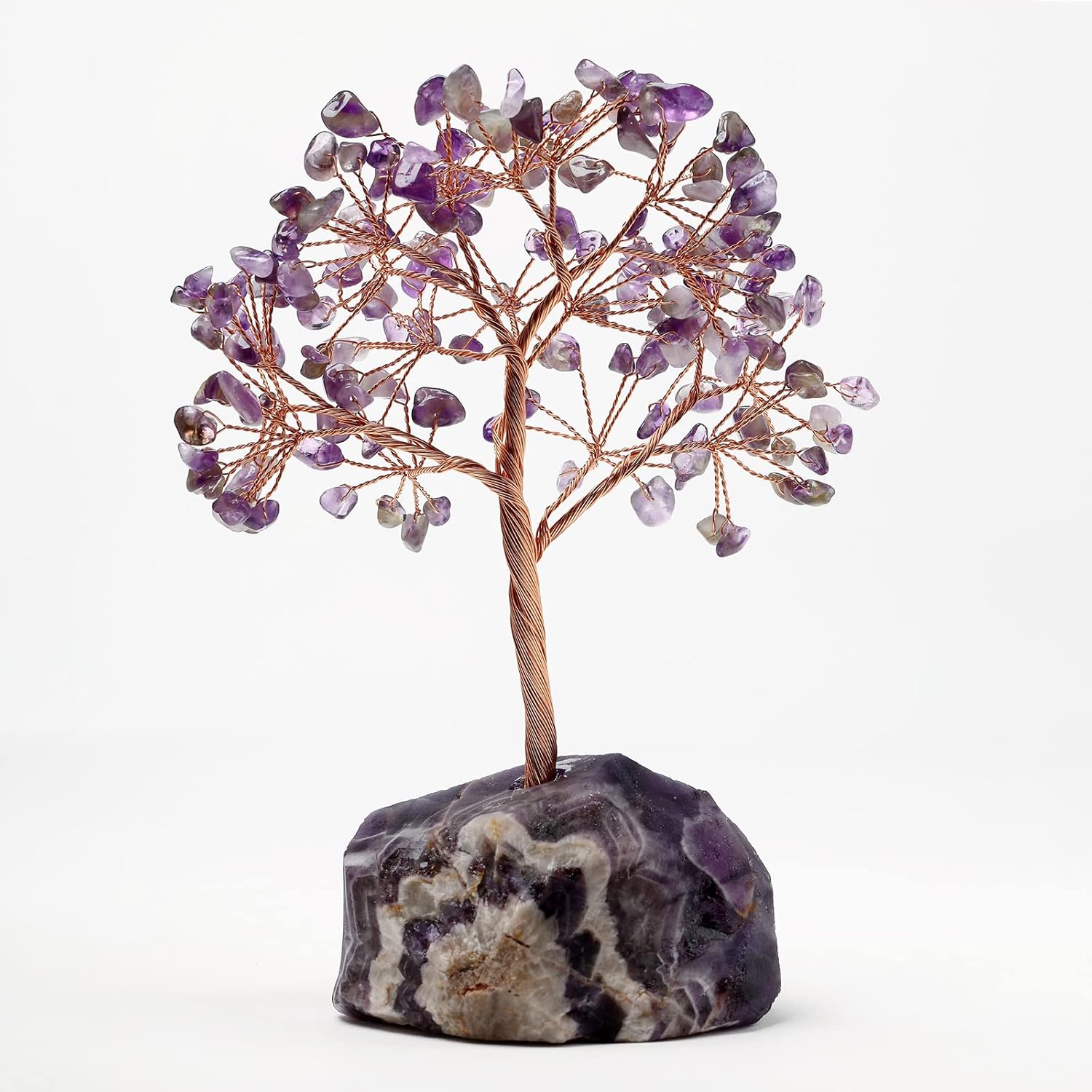 Amethyst Healing Crystals Stones Tree Natural Dream Amethyst Original Stone Base Copper Wire Tree Life Money Trees Feng Shui Reiki Spiritual Energy