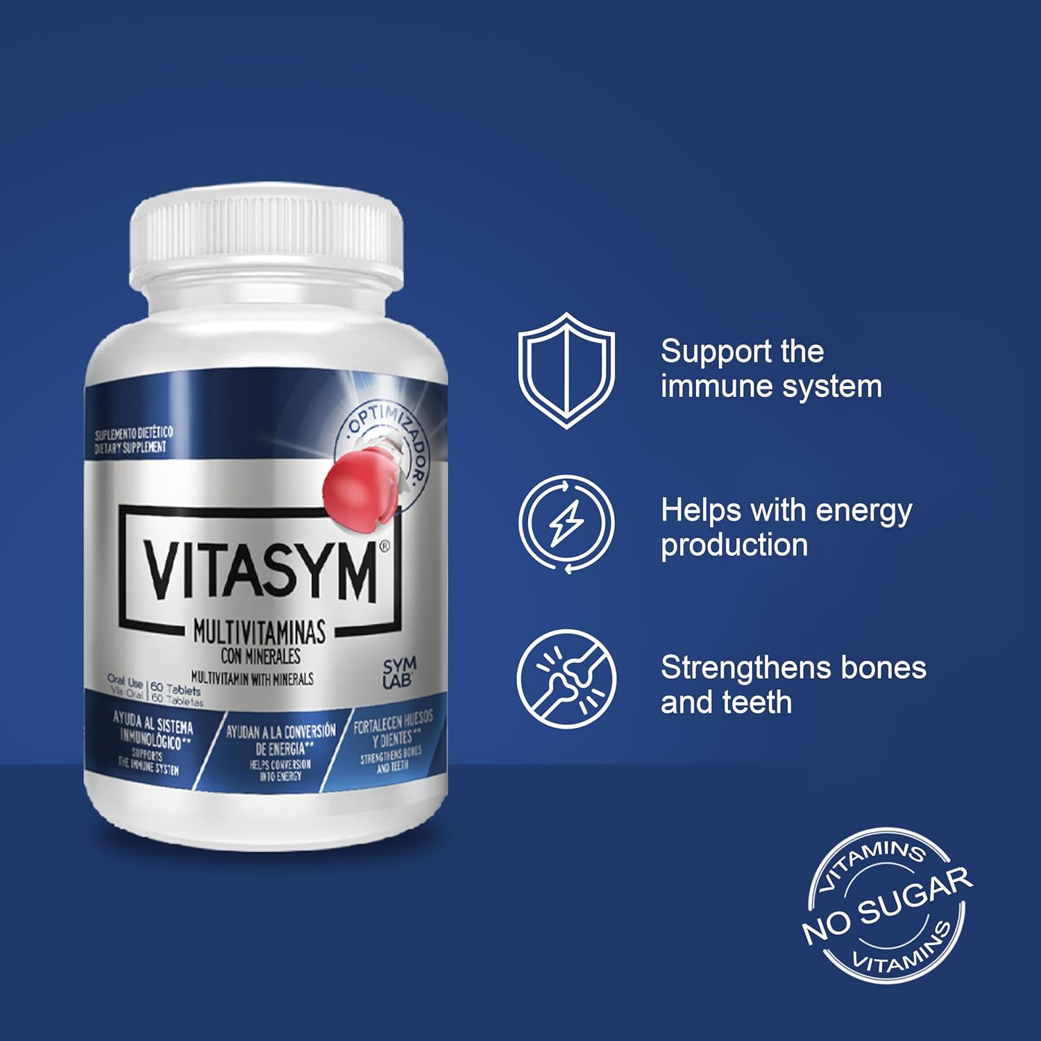 multivitamínico, vitamina A, vitamina C, vitamina D, vitamina E, vitamina B12, vitamina B6, calcio, zinc, fósforo, potasio, hierro, minerales,
