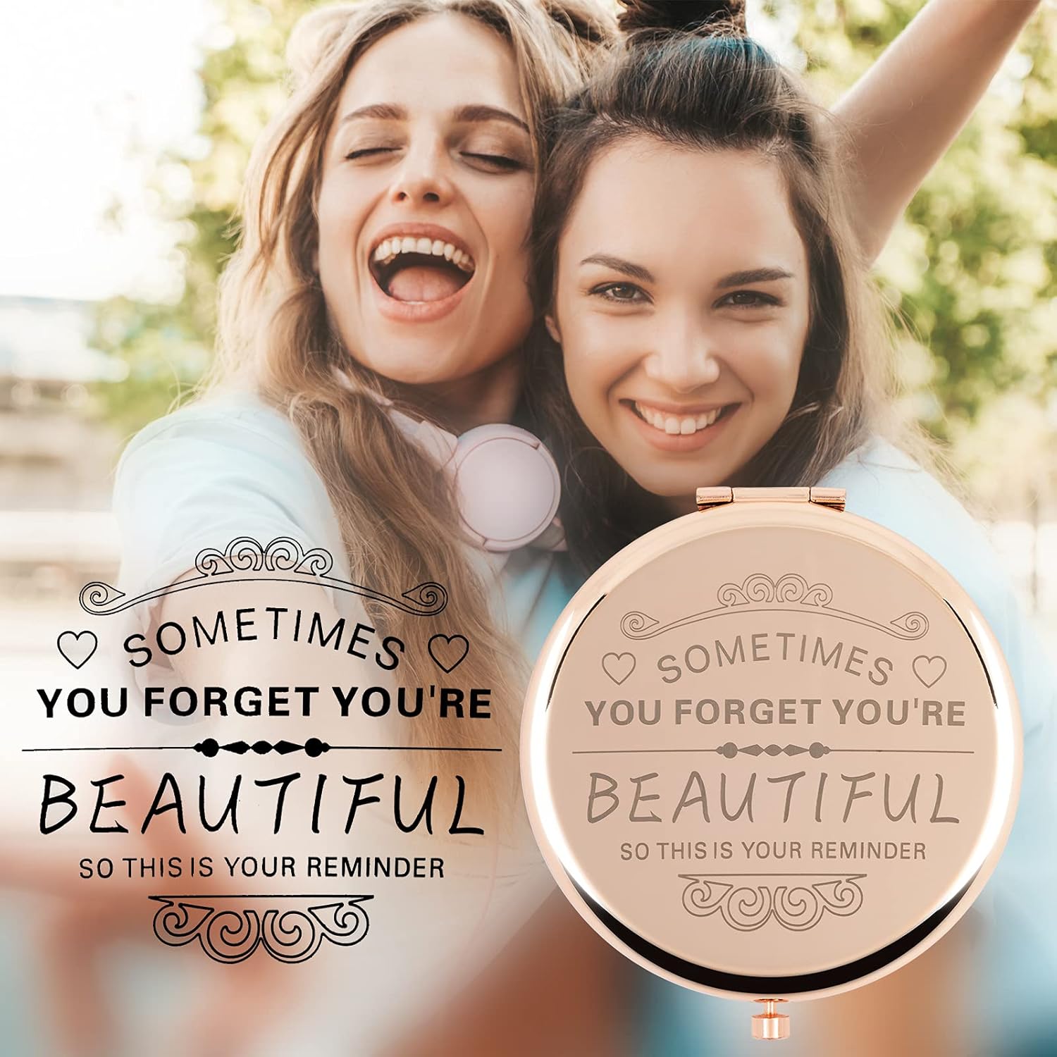 Regalos de cumpleaños para mujeres, espejo de maquillaje compacto, regalos para mujeres, festivales, día de San Valentín, Navidad, día de la madre,