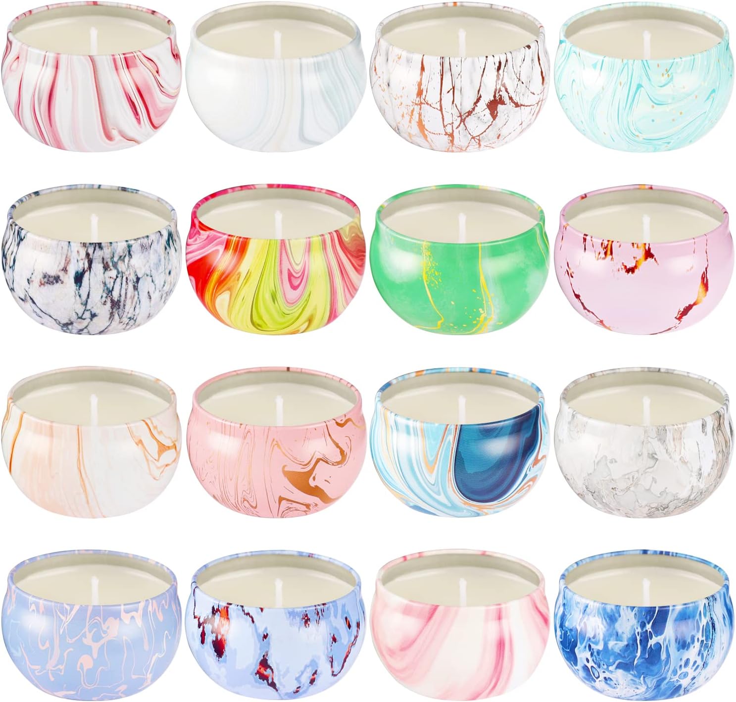 Juego de 16 velas perfumadas de regalo para mamá, mujer, aromaterapia de 2.5 onzas para el baño en casa, yoga, velas de cera de soja natural,
