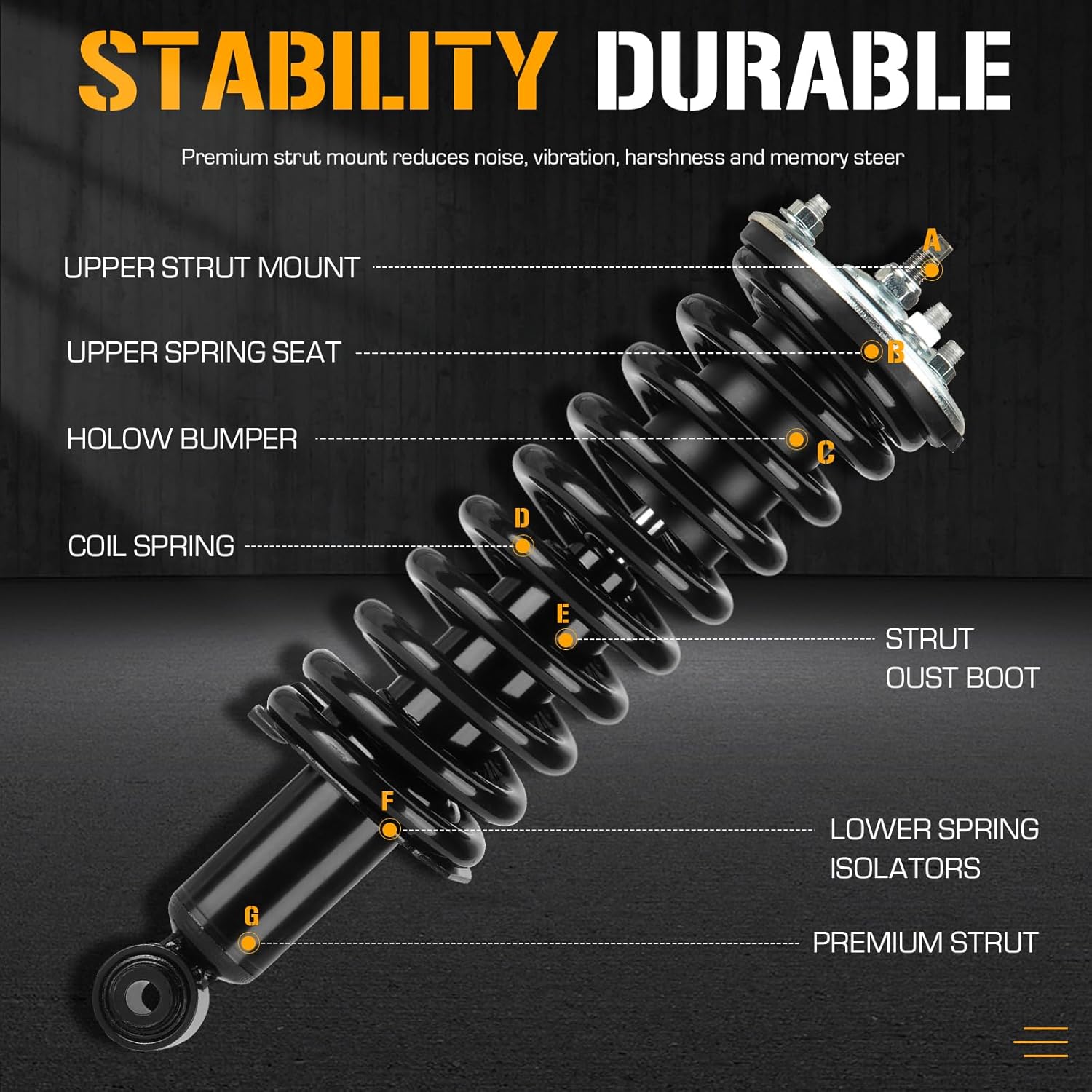 Amortiguador delantero completo para Nissan Frontier 2005-2019, Suzuki Equator 2009-2012, puntales con resorte helicoidal 171102 (juego de 2)