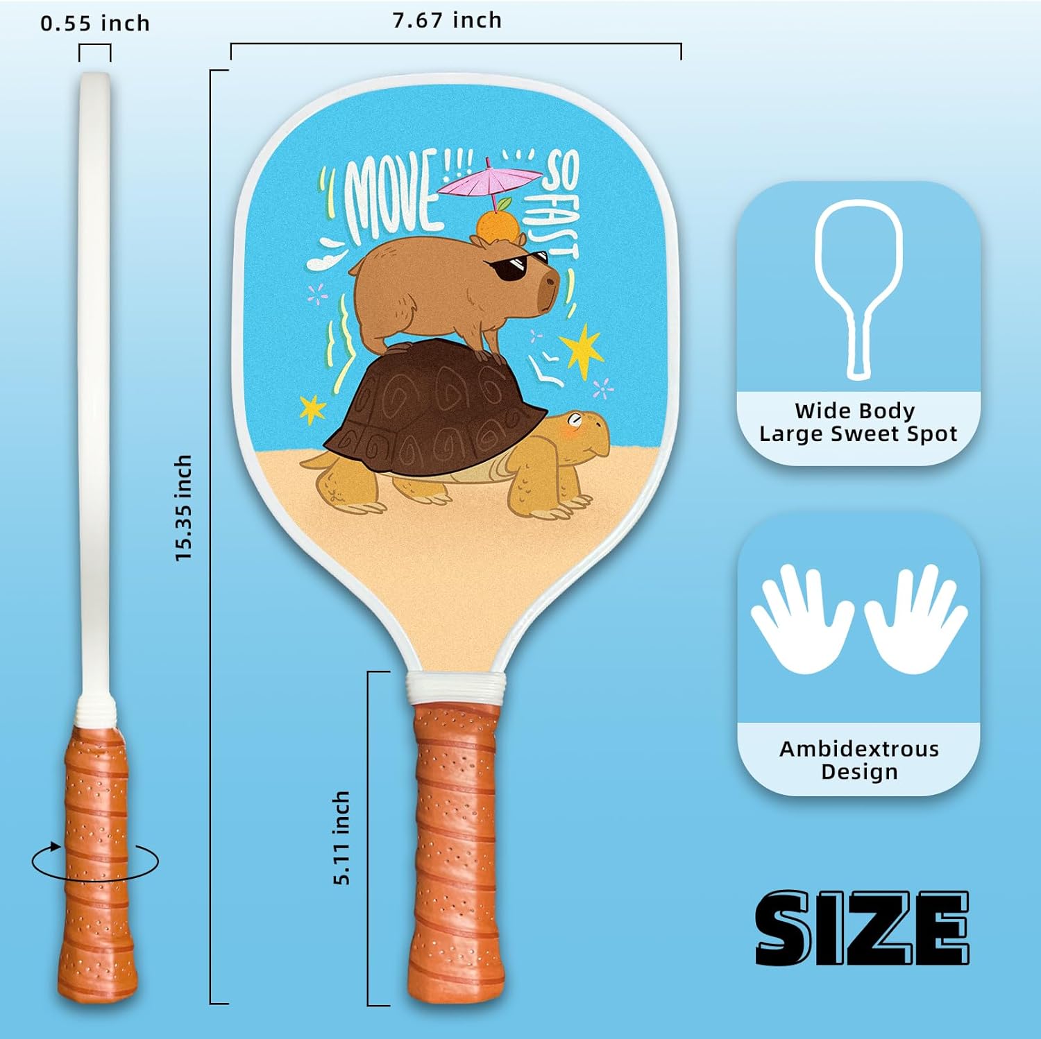 Xenia’s Gifts Raqueta de pickleball con agarre antideslizante de diseño ergonómico, aprobada por USAPA, ideal para principiantes, profesionales y
