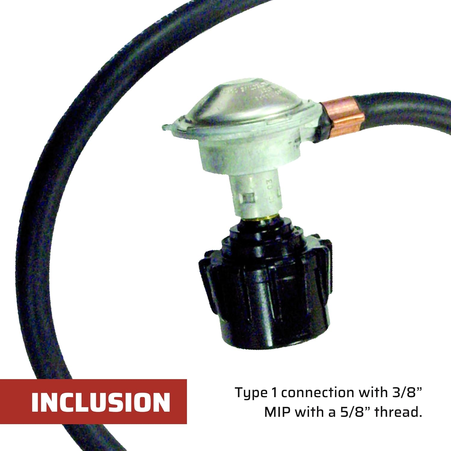 Camp Chef Juego de manguera reguladora – Pieza de estufa de manguera de propano – Conector de tanque de propano estándar – MIP de 38″ con rosca de