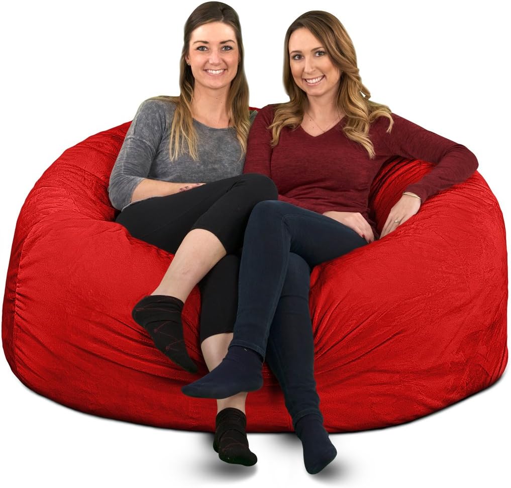 ULTIMATE SACK 5000 (5 pies). Puf Sillón muebles rellenos de espuma gigantes, fundas lavables a máquina, forro interior duradero, espuma 100% virgen.