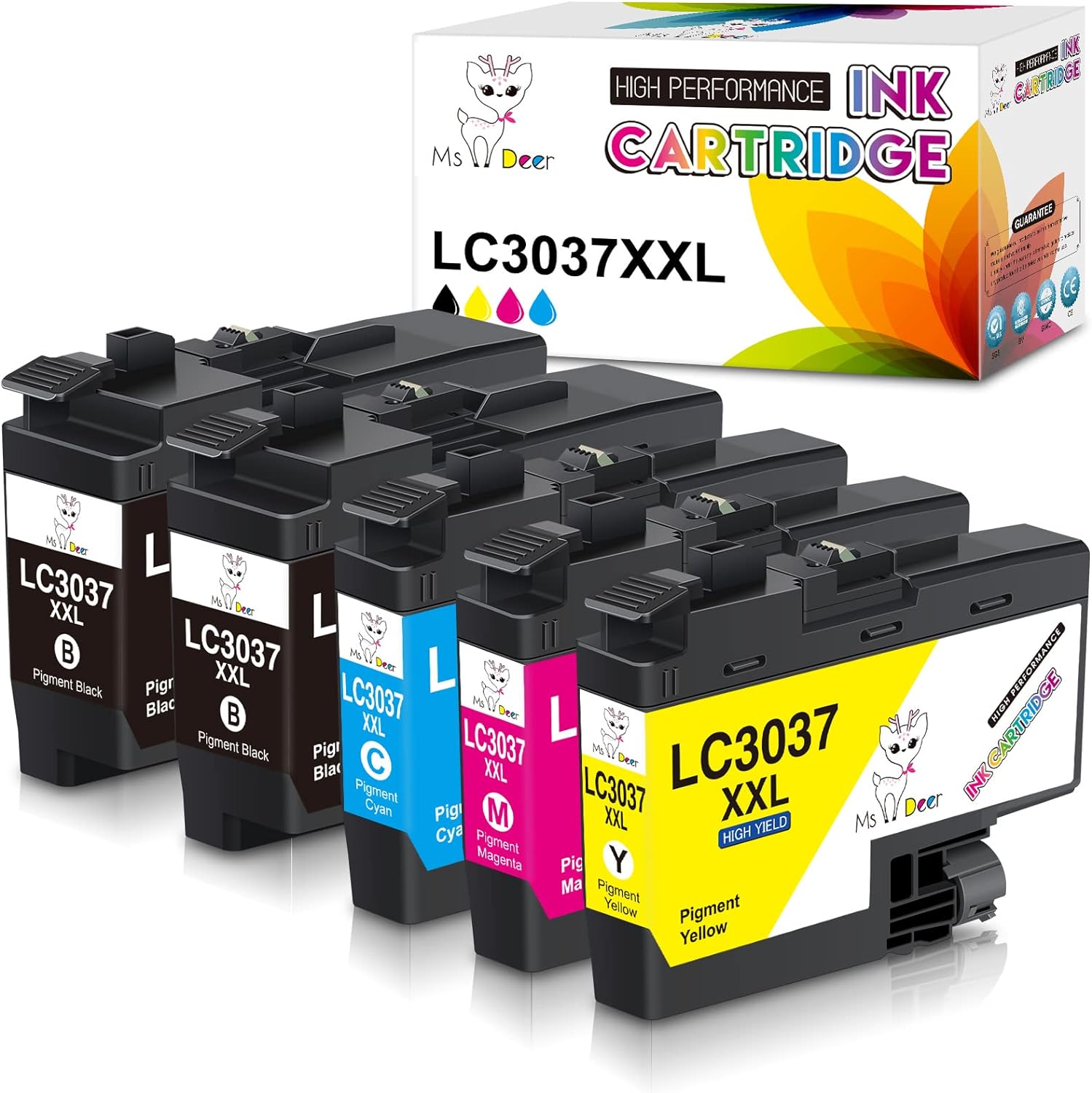 Miss Deer LC3037 – Cartuchos de tinta compatibles para Brother LC3037 LC3037XXL LC3039, de alto rendimiento con MFC-J6945DW MFC-J5845DW XL