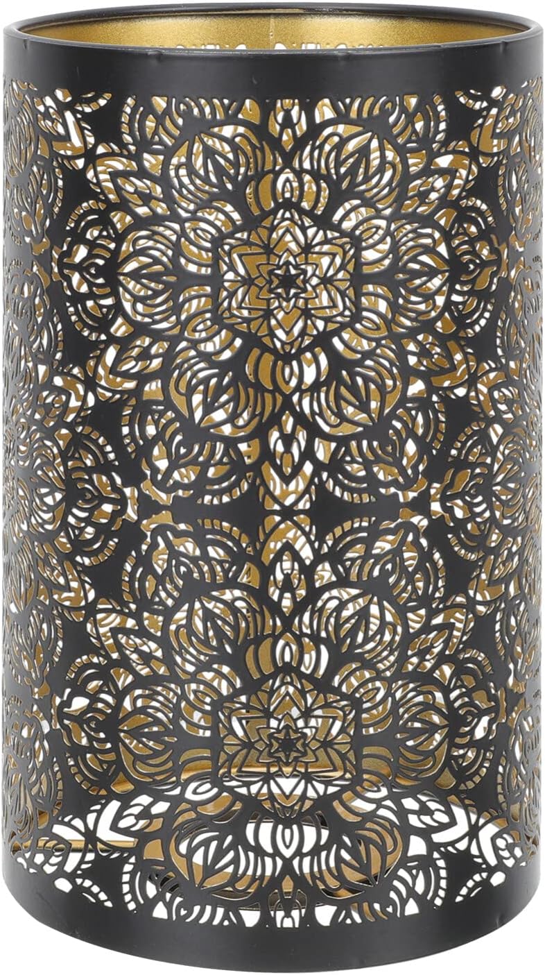 Housoutil Pantalla hueca de la lámpara de escritorio de la pantalla de la lámpara colgante de metal negro lámpara de malla de metal negro cubierta