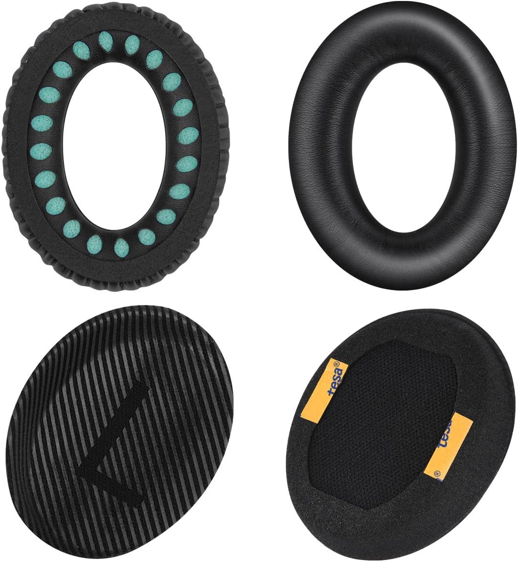 Ainiv 1 par de almohadillas de repuesto para QuietComfort 35 (QC35) y Quiet Comfort 35 II (QC35 II), auriculares de cuero suave, almohadillas de