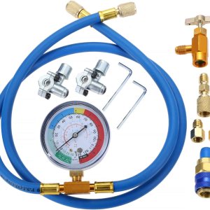 Aupoko AC R134A – Kit de recarga de freón para refrigerador con válvula de perforación de bala de 2 piezas, R134A Piercing Can Tap, R410A adaptador Aupoko AC R134A – Kit de recarga de freón para refrigerador con válvula de perforación de bala de 2 piezas, R134A Piercing Can Tap, R410A adaptador
