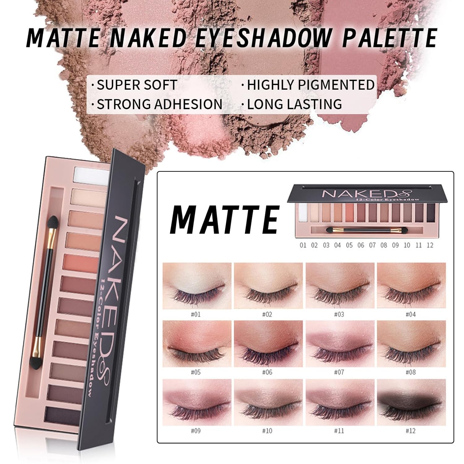 YBUETE Kit de maquillaje para mujeres, regalo de maquillaje para mujeres, adolescentes y niñas, paleta de sombra de ojos desnudos, base de base CC