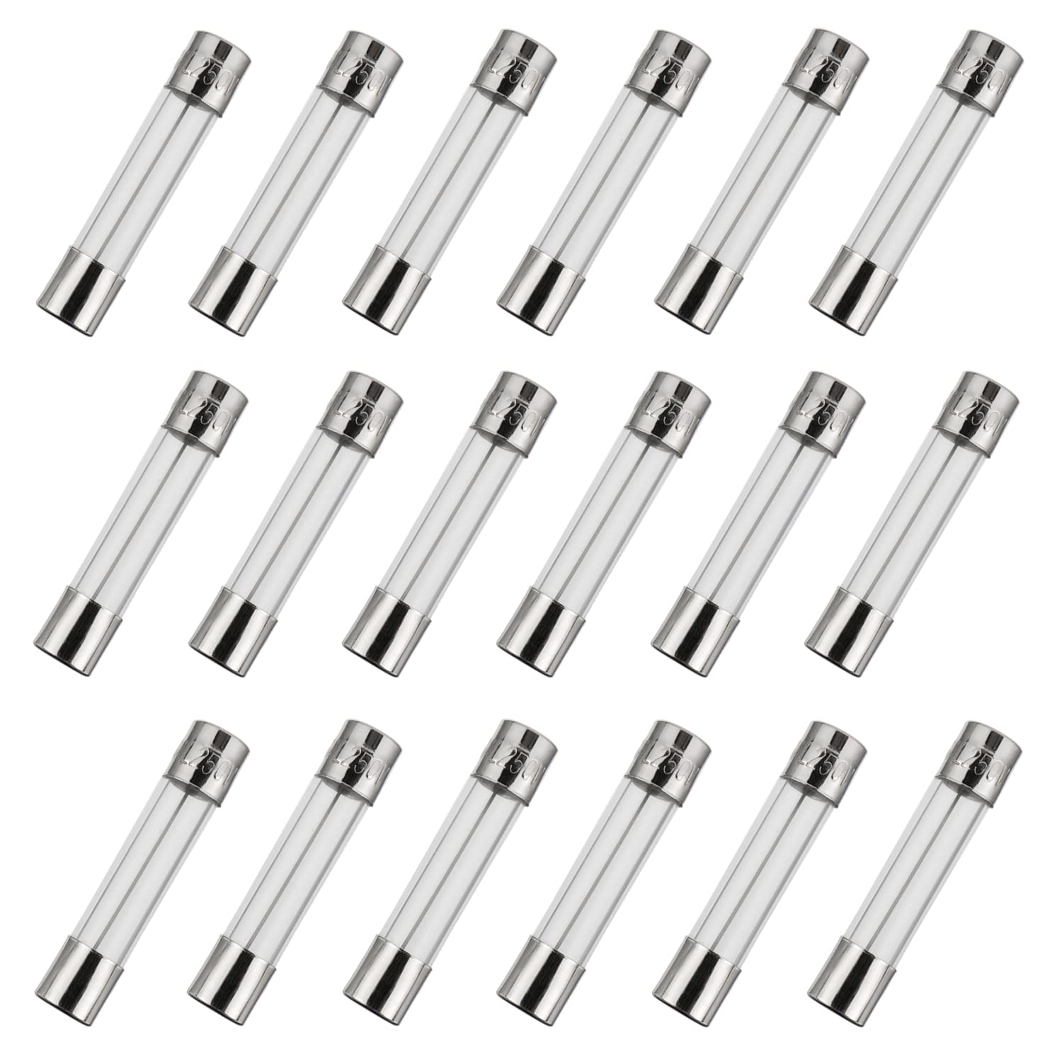 BOJACK Fusibles de vidrio de soplado rápido F4AL250V de 0.236×1.181 in 4 A 4 amp 250 V 0.24×1.18 pulgadas Volt F4AL250V (paquete de 18 piezas)
