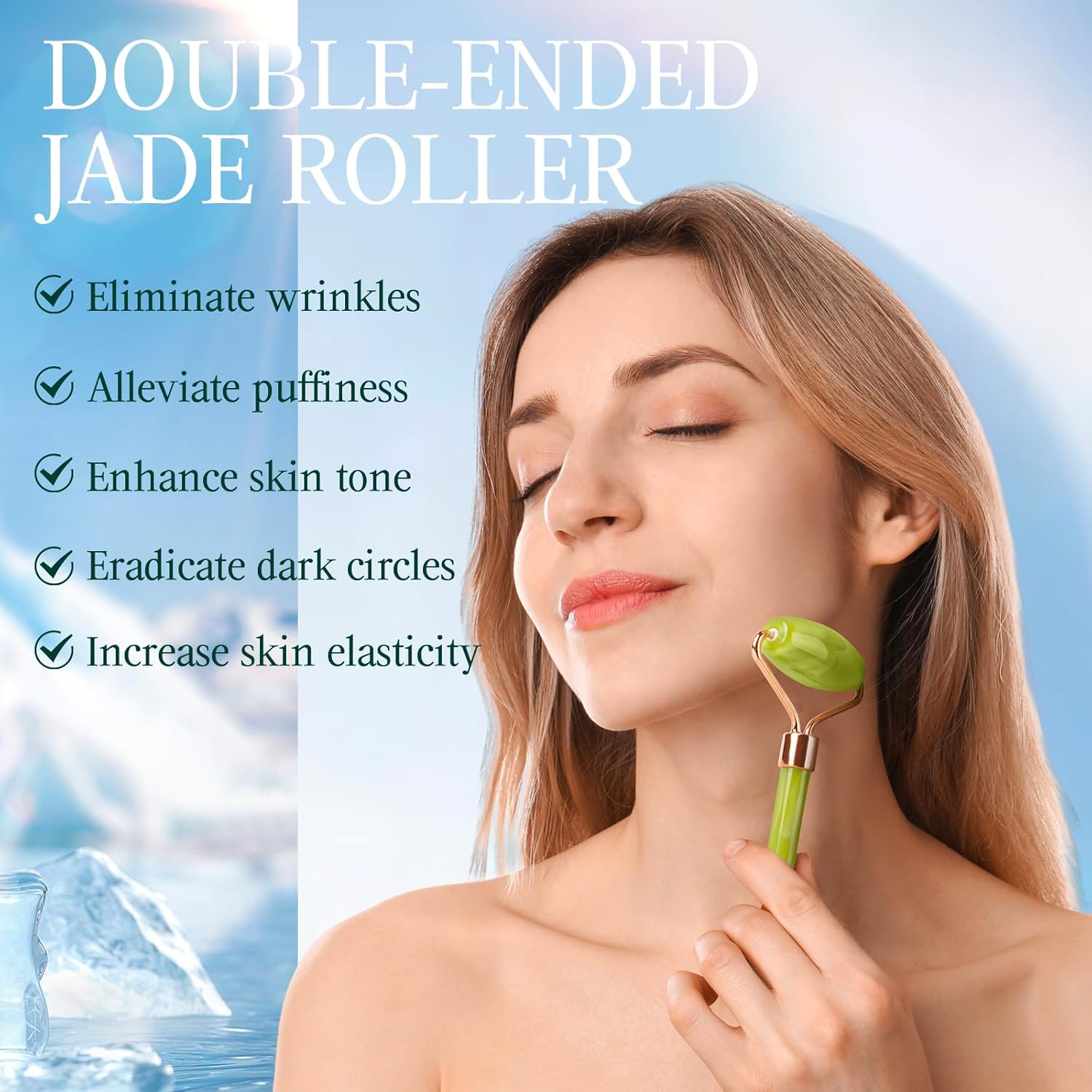 Regalos para mujeres, relleno de calcetines de Navidad rodillo facial Gua Sha, juego de herramientas únicas para regalos de cumpleaños, accesorios