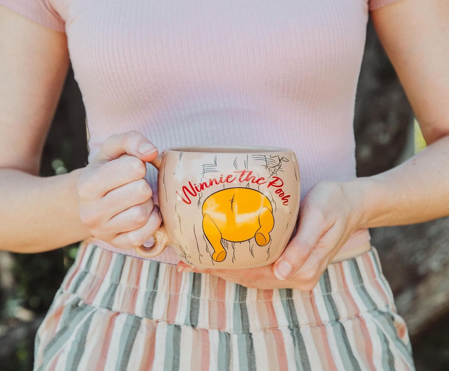 Disney Winnie the Pooh – Taza de café de cerámica con asa de bucle, taza para té, expreso, cacao, capacidad para 16 onzas