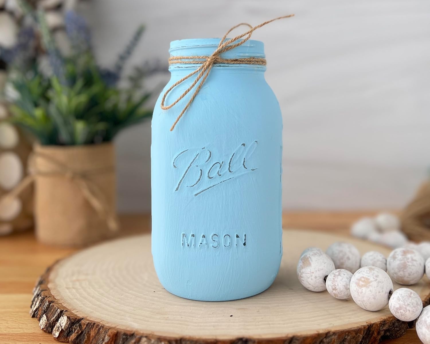 Mason Jar Centerpieces Blue, Mason Jar Centerpieces for Baby Shower Centerpieces for Tables Boy, Quart Mason Jars for Centerpieces, Mason Jars for