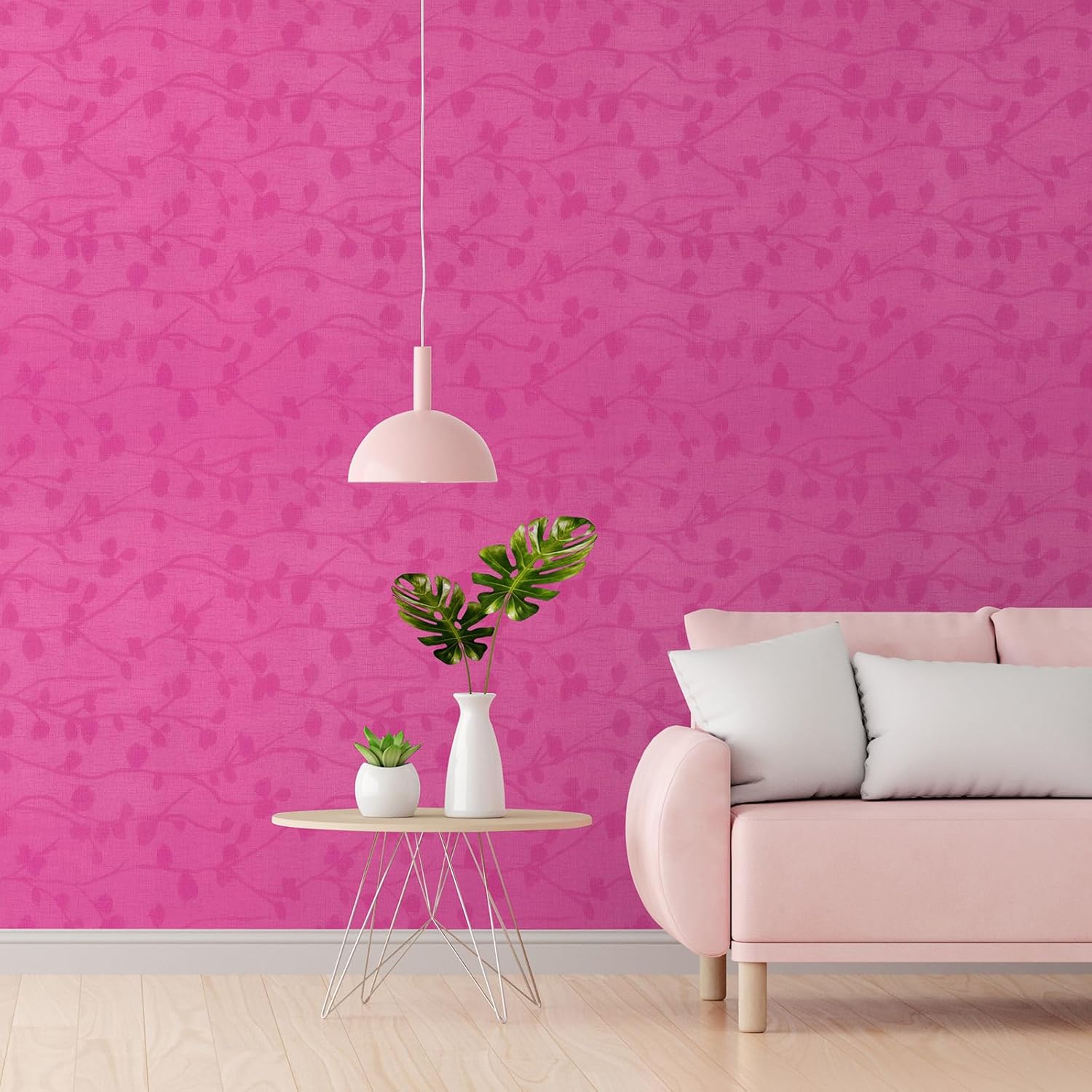 Papel tapiz de seda en relieve de color rosa oscuro, autoadhesivo, extraíble, texturizado rosa, papel de contacto para gabinetes, película de vinilo