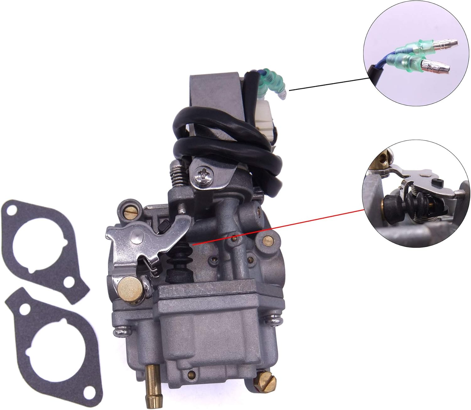 SouthMarine Motor de barco 6AH-14301-00 6AH-14301-01 carburador Assy y 6AH-13646-00 juntas (2 piezas) para motor fuera de borda Yamaha 4-Stroke F20