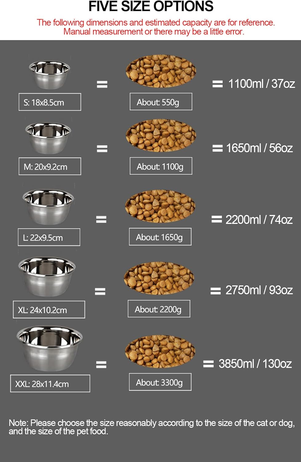 SKRORS Cuenco para perros, acero inoxidable de alta calidad, antideslizante, para colgar en el alimento, para perros y gatos. Regalos para amantes