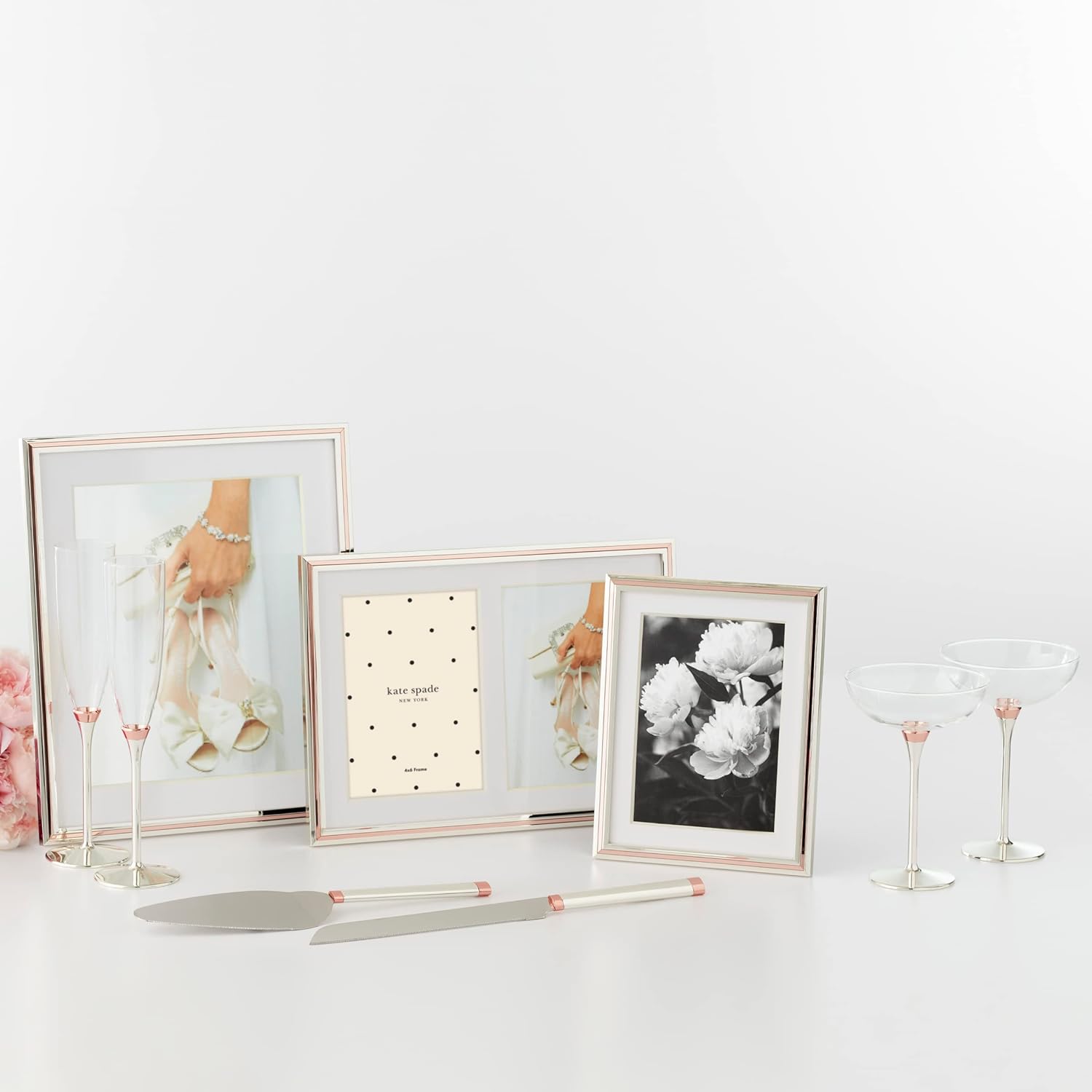 Kate Spade Rosy Glow – Juego de copas de champán, 2 unidades, 1.40libras, transparentes