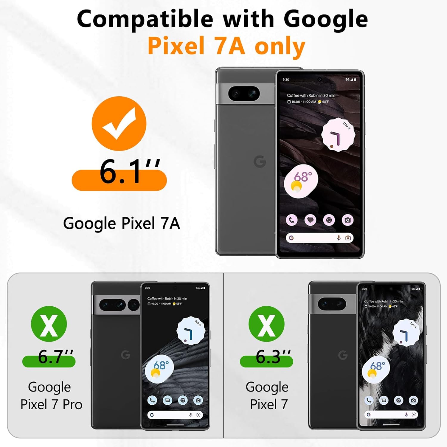 Oumida Funda para Google Pixel 7A, funda de teléfono Dual Guard Pixel 7a, capa trasera rígida de silicona híbrida a prueba de golpes, funda