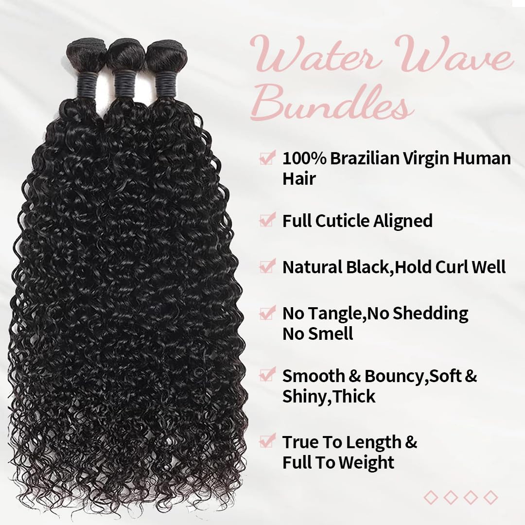 3 paquetes de cabello humano rizado, paquetes de cabello humano ondulado Jerry, paquetes de cabello humano virgen brasileño grado 10A, extensiones
