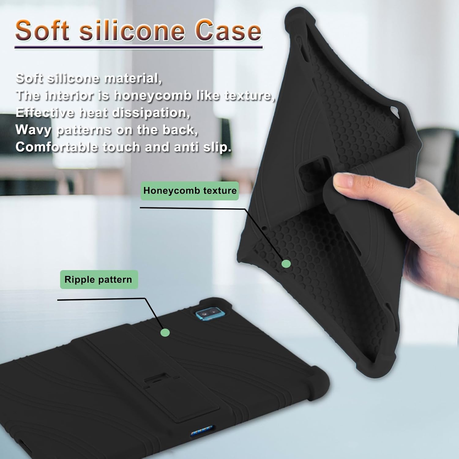 ATOOZ TCL Tab Pro 5G Case Kids 2023, TCL TABMAX 10.4 Funda de silicona suave para TCL Tab Pro 5G Tablet TCL-9198STCL TAB MAX 10.4 9296Q con soporte