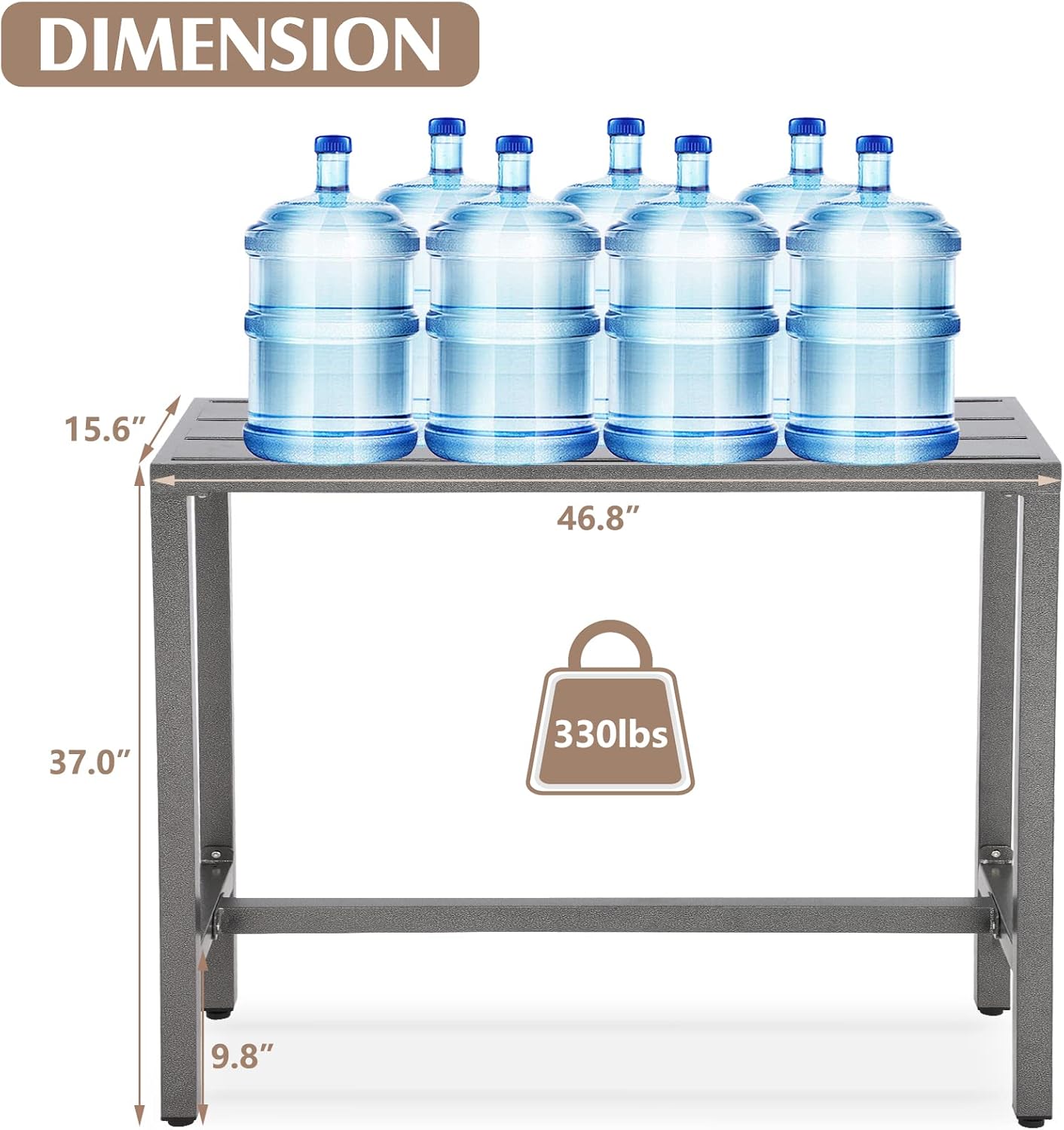 Mesa de bar al aire libre, mesa de barra de altura de mostrador de patio, mesa de bar rectangular de 47 pulgadas para patio, jardín, balcón, junto a