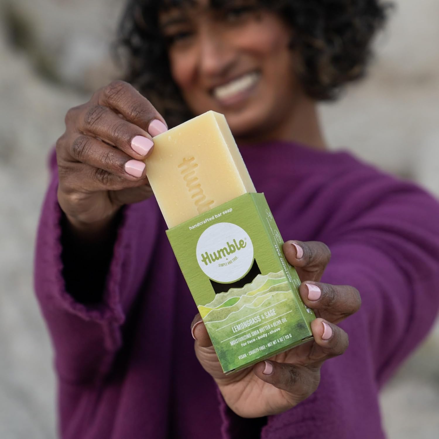 HUMBLE BRANDS – Jabón en barra hecho a mano, barras de jabón orgánico procesado en frío, limpiador hidratante facial y corporal, hierba de limón y