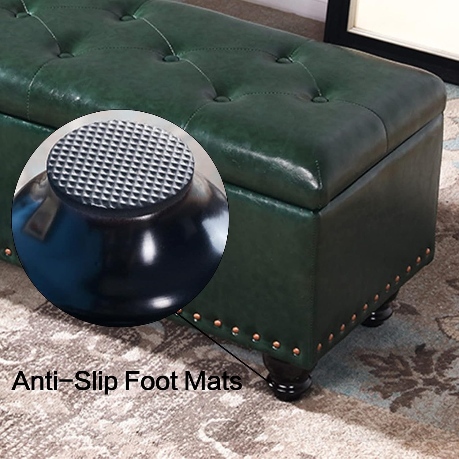 DSGAMER Otomana de almacenamiento, banco de entrada con botones de piel sintética con almacenamiento, taburete para cambiar zapatos, baúl de juguete
