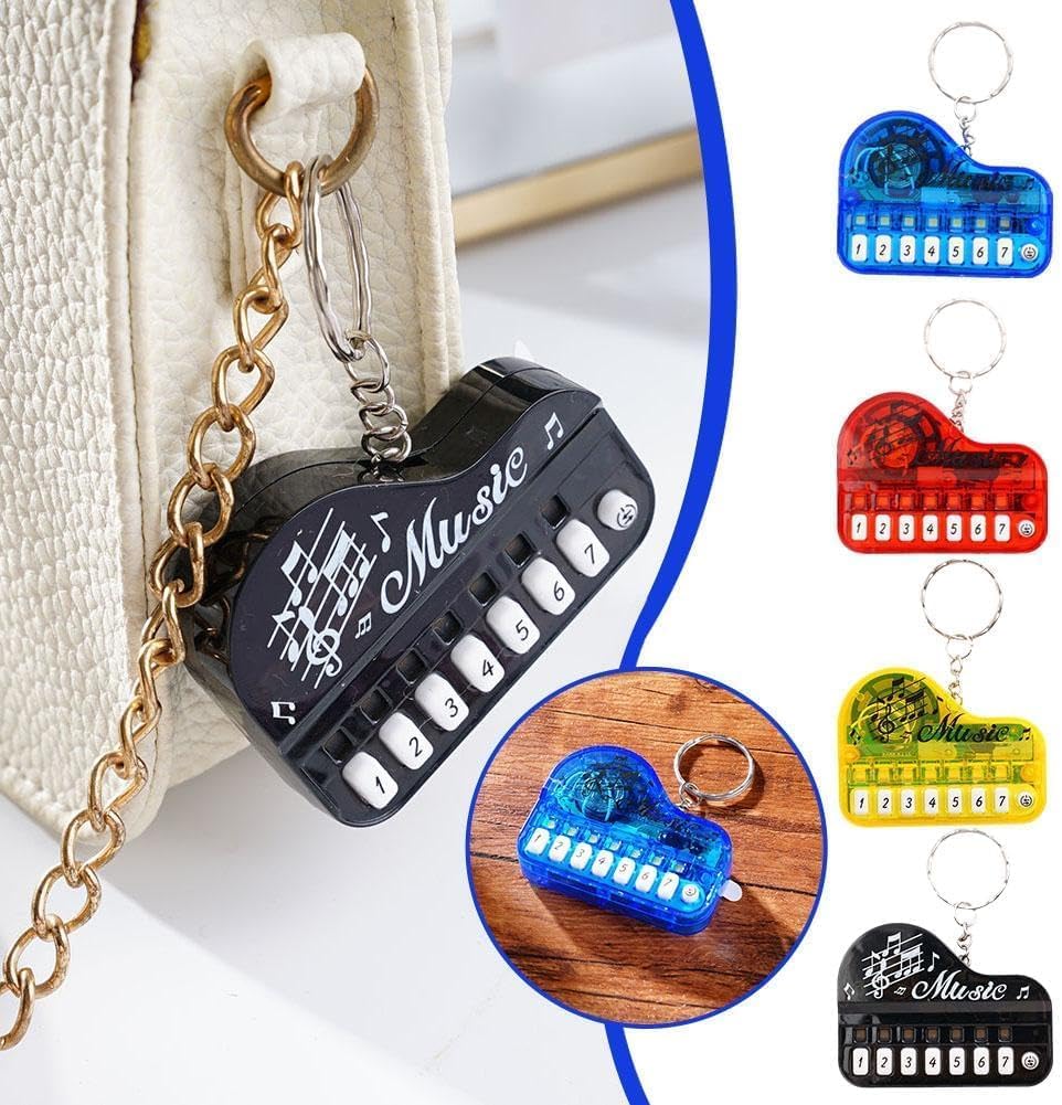 Llavero de micro piano negro, teclado portátil, mini llavero de teclado electrónico con luces, pianos y teclados, llavero de instrumentos musicales,