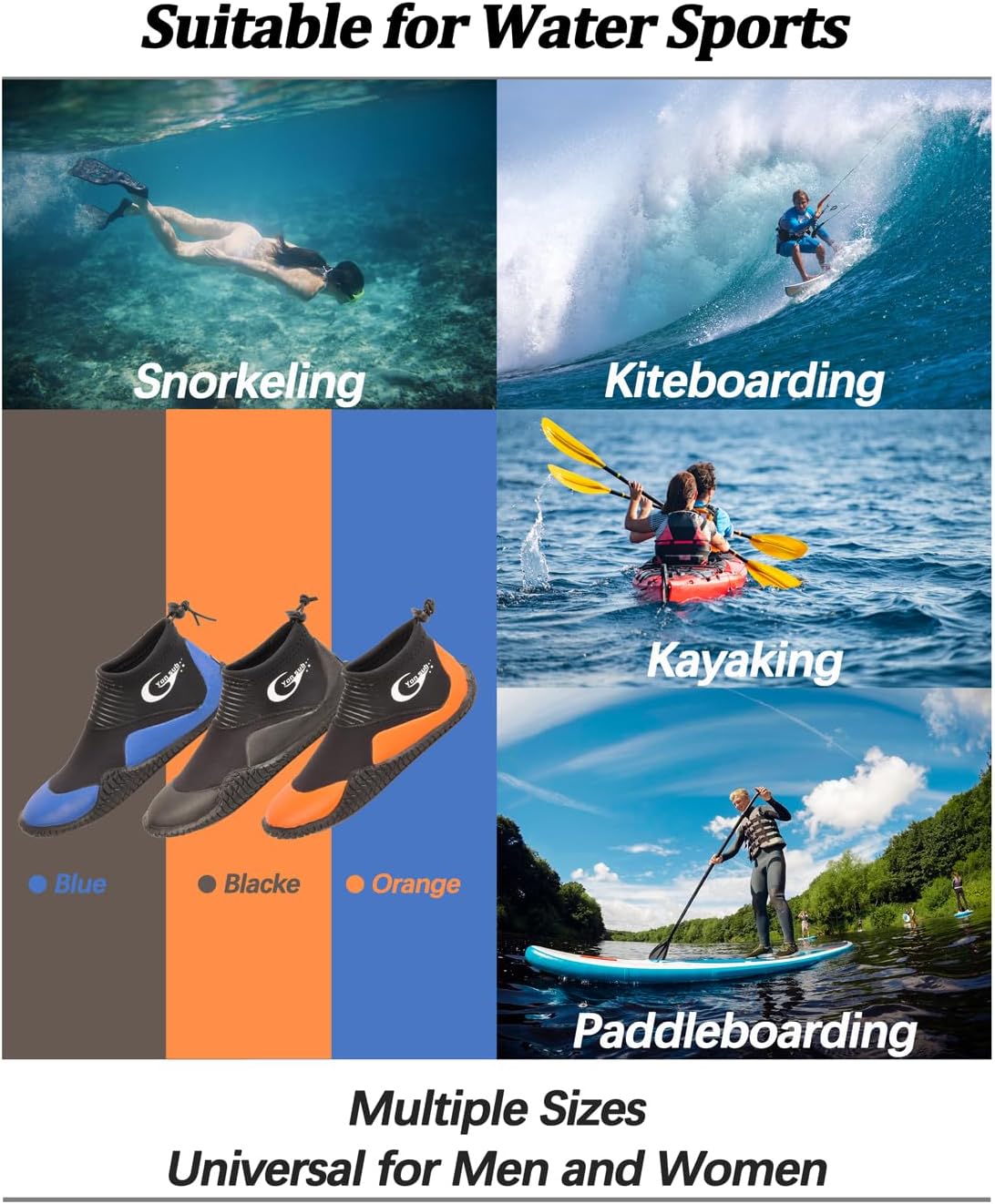 Botas de buceo de neopreno, botas de buceo, surf, para hombres y mujeres, 0.118 in, botas de vela con suela de goma antideslizante de alta calidad