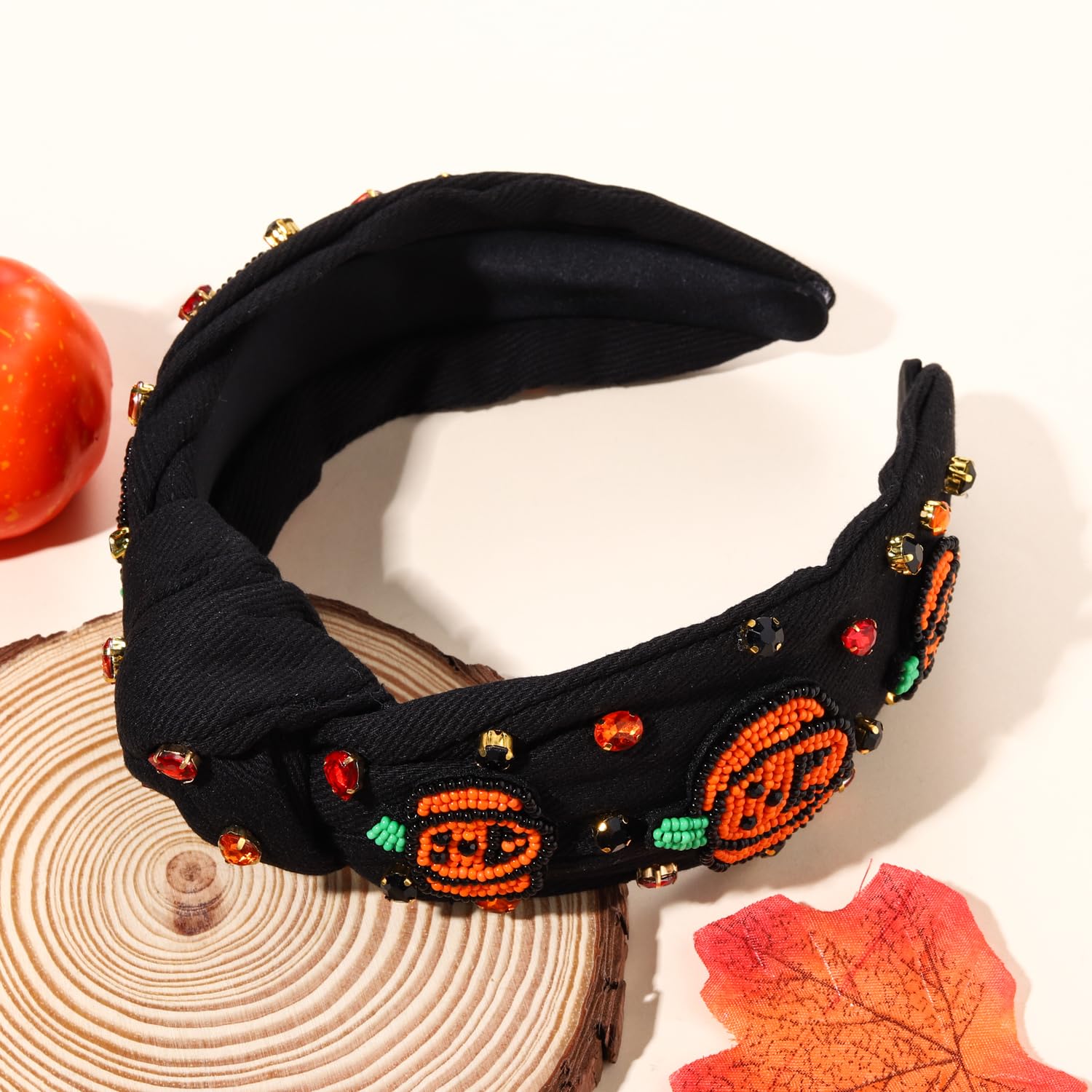 YAHPERN Diadema de Halloween para mujer, diadema espeluznante de calabaza, araña, fantasma, diadema con diamantes de imitación, diadema anudada de