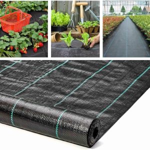 Tela de barrera de malezas resistente de 4 x 100 pies, protector de jardín ultra grueso para control de malas hierbas, cubierta de suelo negro, Tela de barrera de malezas resistente de 4 x 100 pies, protector de jardín ultra grueso para control de malas hierbas, cubierta de suelo negro,