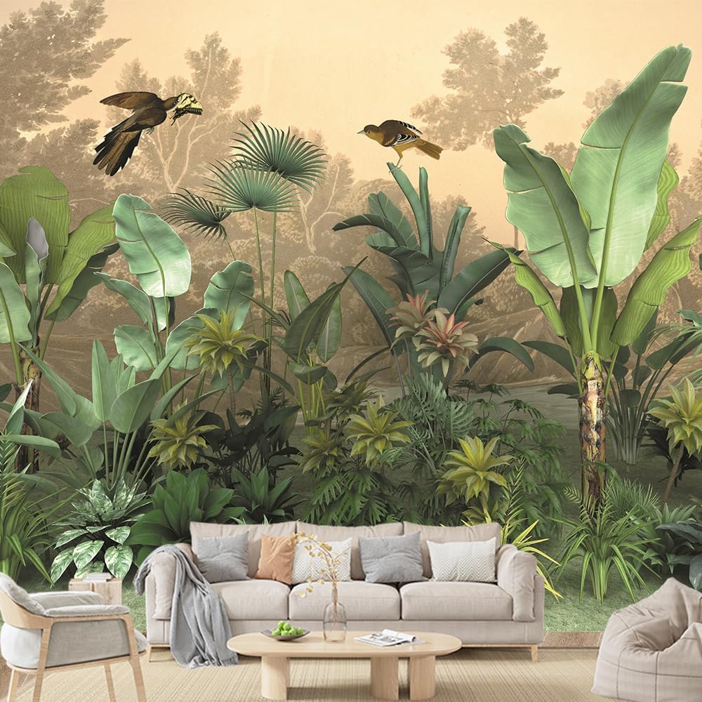 Papel tapiz de planta tropical, hoja de palmerahoja de plátano, moderno para dormitorio, gran fondo de TV, mural de pared para decoración de sala de