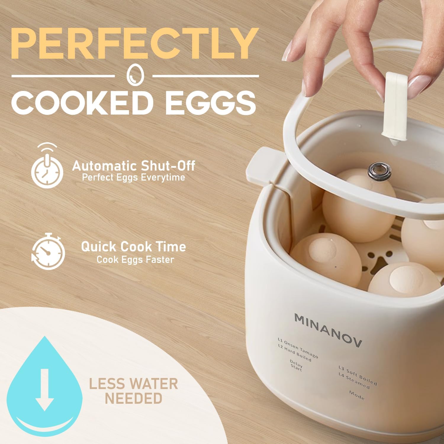 Máquina para hacer huevos  Olla eléctrica para huevos con apagado automático y alarma, máquina para hacer huevos duros, hervidos suaves, al vapor,