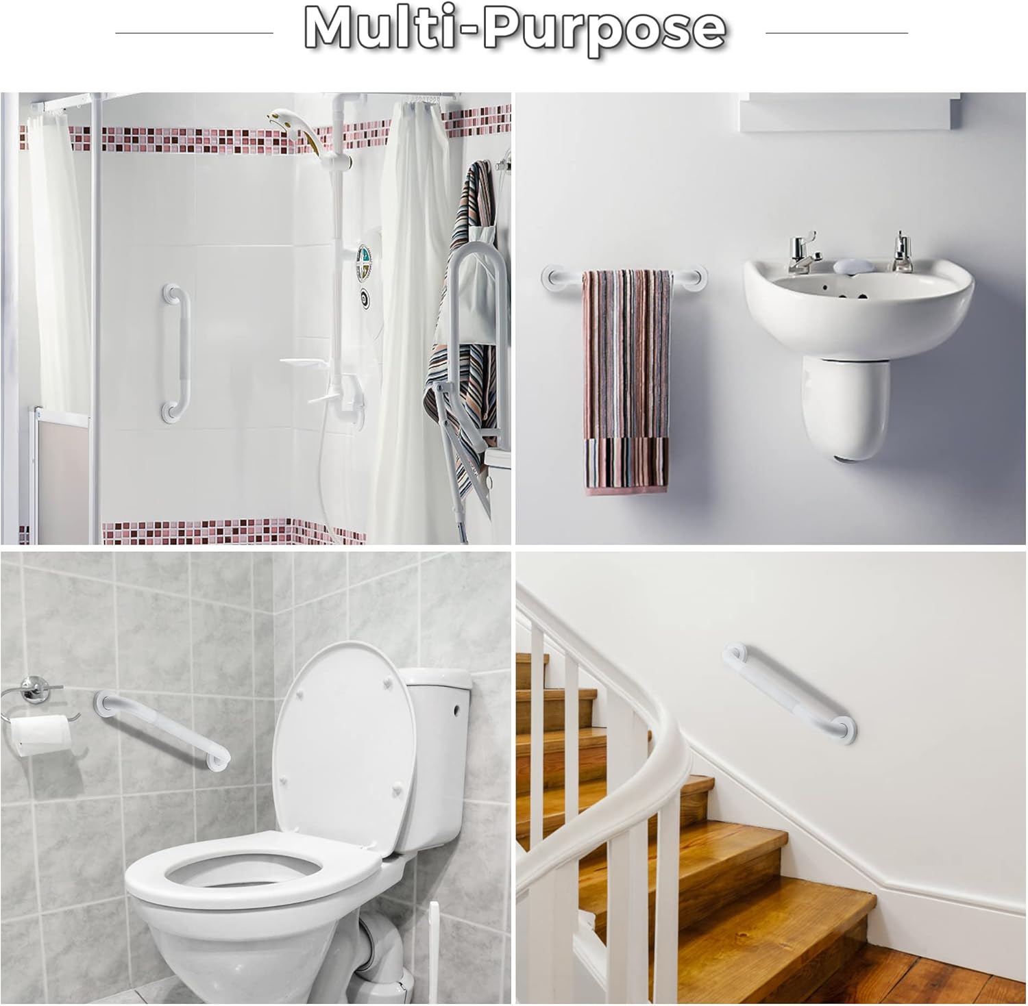 Barras de agarre de 16 pulgadas y 1.25 pulgadas de diámetro para bañeras y duchas, mango de ducha para ancianos, barras de agarre para